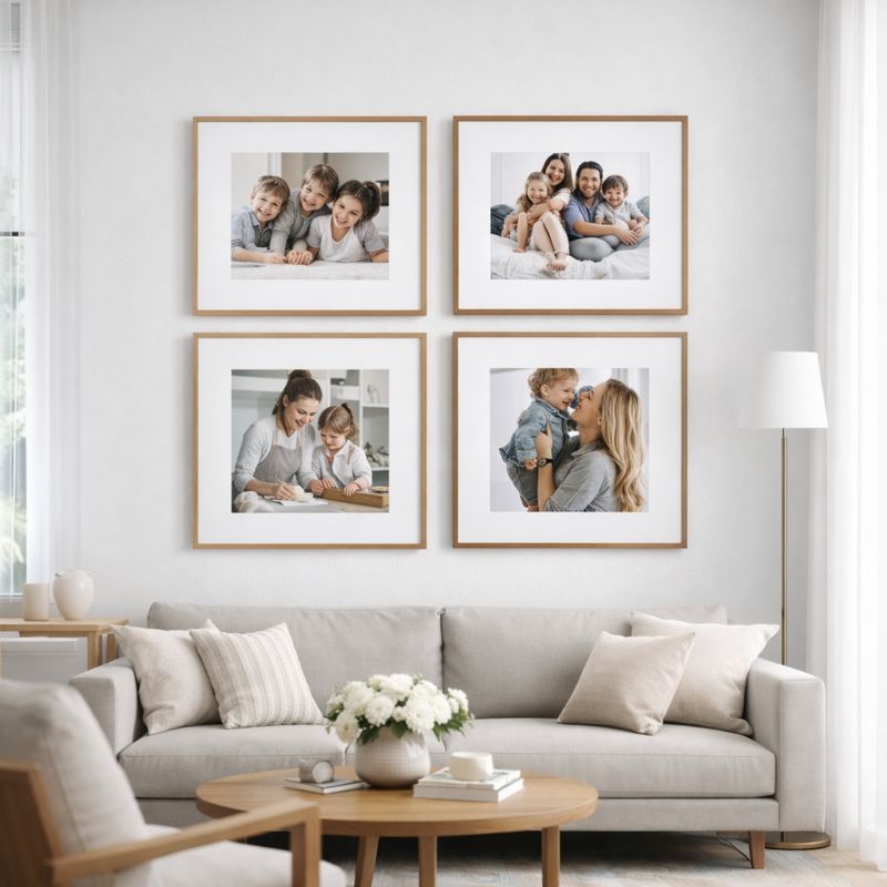 Kit 4 Quadros COM SUAS FOTOS JÁ IMPRESSAS